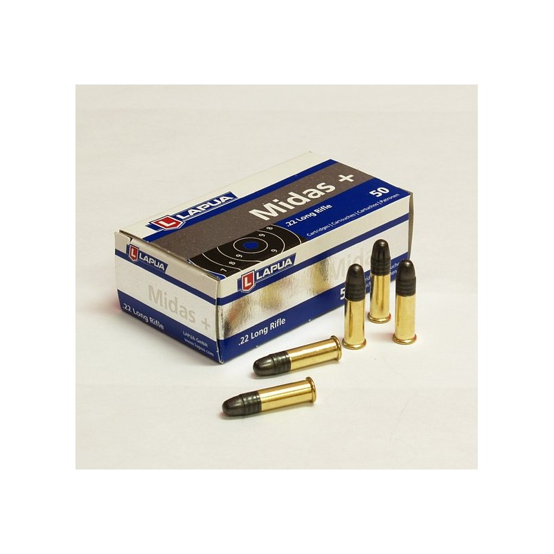 Cartouches LAPUA MIDAS + Calibre 22LR - Boite de 50 unités