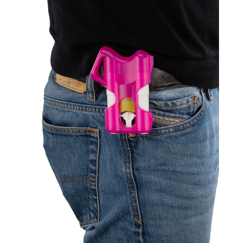 PISTOLET DE DEFENSE GUARDIAN ANGEL III ROSE AVEC CROSSE PISTOLET DEFENSE AU GAZ