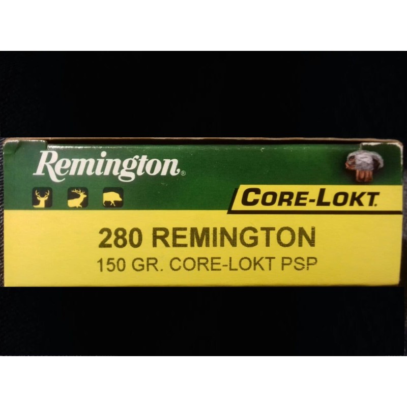 Cartouches REMINGTON Calibre 280 CORE-LOKT PSP 150grs -Boite de 20 unités20