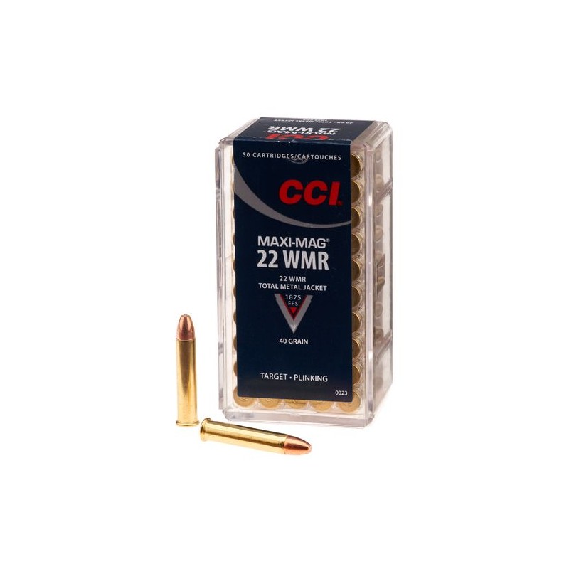 Cartouches CCI MAXI-MAG WMR Calibre 22LR - Boite de 50 unités