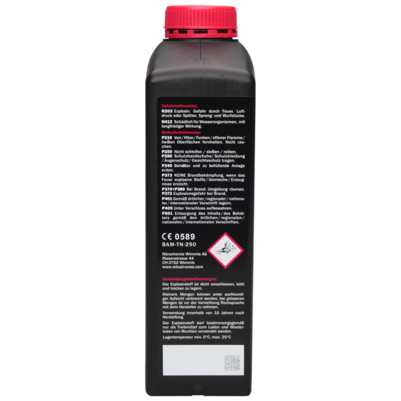  Poudre RELOAD SWISS RS20 (bidon de 500 gr)
