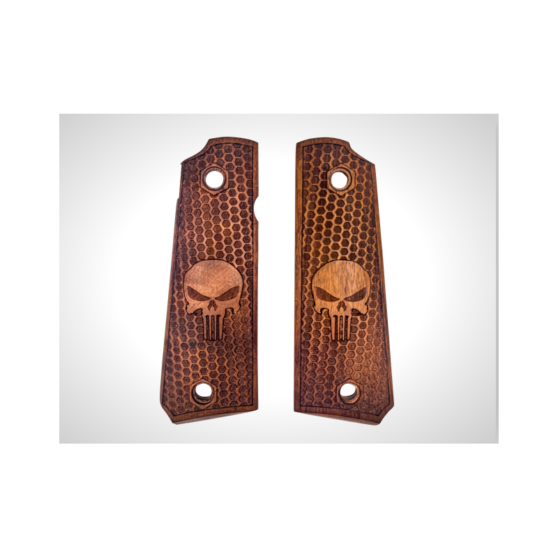 MBT - PLAQUETTES BOIS COLT 1911 - NID D'ABEILLE PUNISHER