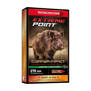 Cartouches Winchester 270 Win Copper Impact 130gr - Boîte 20