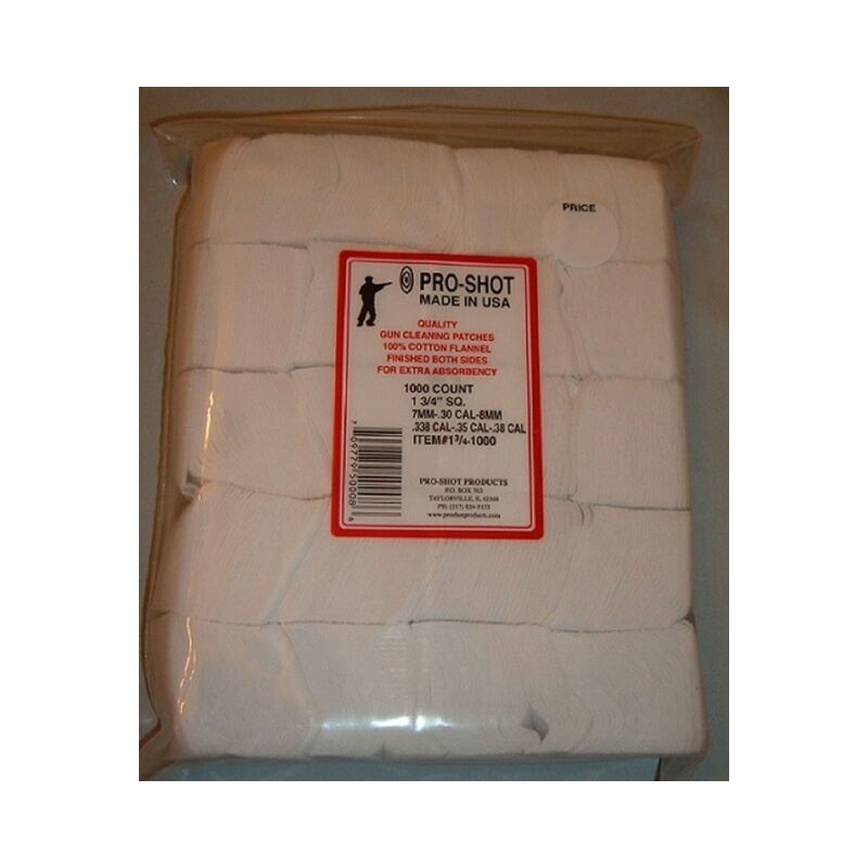 Pro-shot Patches de nettoyage 1 3/4" (7mm, .cal 30, 8mm, .338, .cal 35, .cal 38)