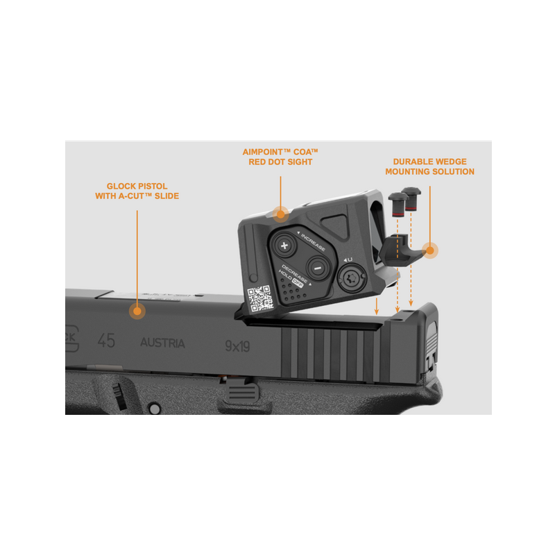 Pistolet Glock 45 FS A-Cut Combo Aimpoint COA - Vente en ligne