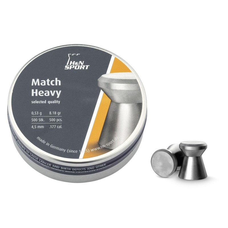 Plombs H&N Match Heavy cal. 4,5 mm - 0,53 GRAMMES