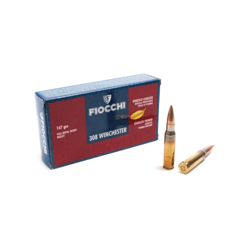 Cartouches Fiocchi .308 Win FMJ 147 Grains - Tir Sportif