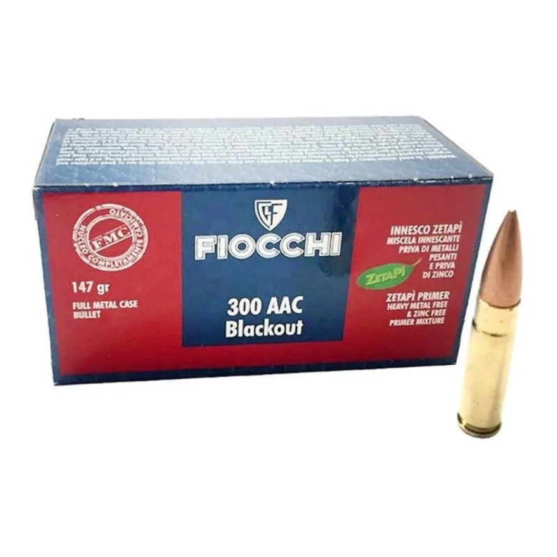 Cartouches Fiocchi .300 AAC Blackout FMC 147 Gr - Tir Subsonique