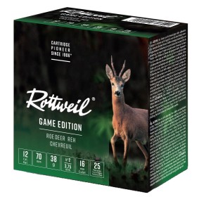 Cartouches de chasse ROTTWEIL GAME EDITION CHEVREUIL Cal. 12/70  - 38 grammes - N°2 (3,75mm)