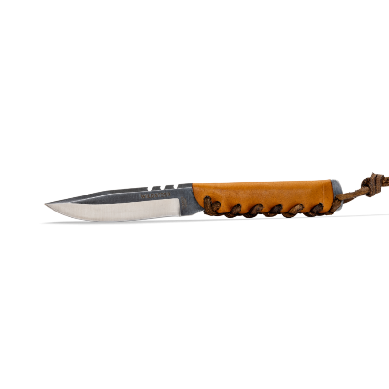 Couteau Wildsteer Baby Wild Cuir Gold - Lame 9 cm Acier 14C28N