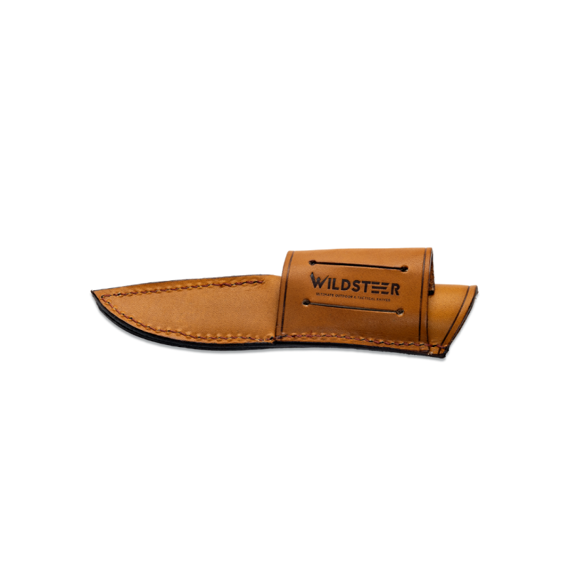 Couteau Wildsteer Baby Wild Cuir Gold - Lame 9 cm Acier 14C28N