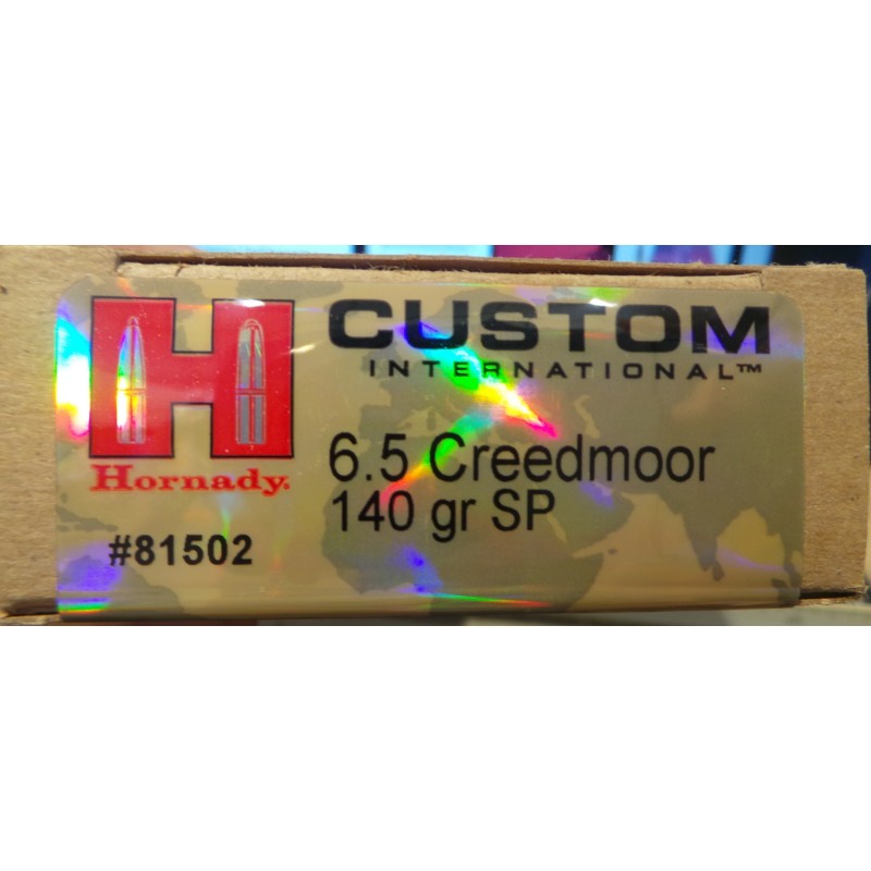 Cartouches HORNADY  6,5 CREEDMOOR 140grs SP- Boite de 20 unités