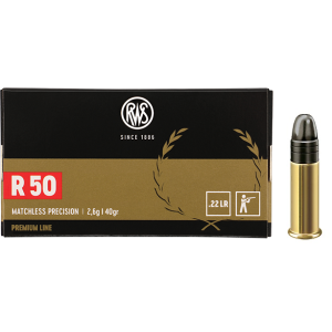 Cartouches RWS R50 Premium Line Calibre 22LR - Boite de 50 unités