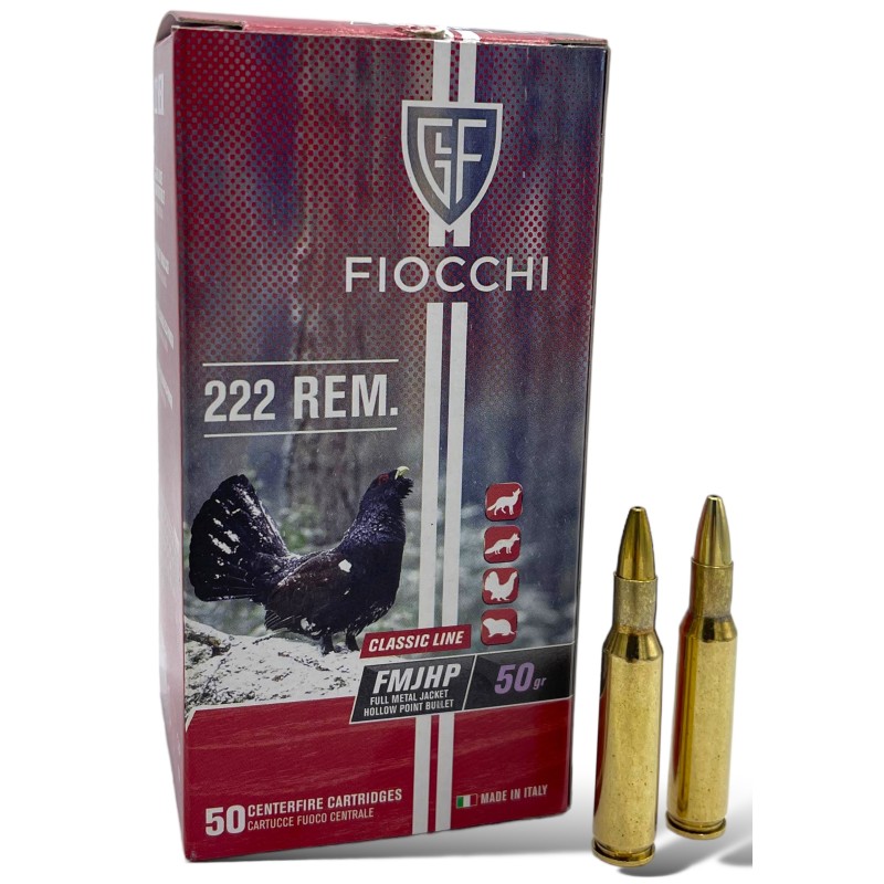 Cartouches FIOCCHI .222 Rem FMJ HP 50gr - Chasse et Tir Sportif