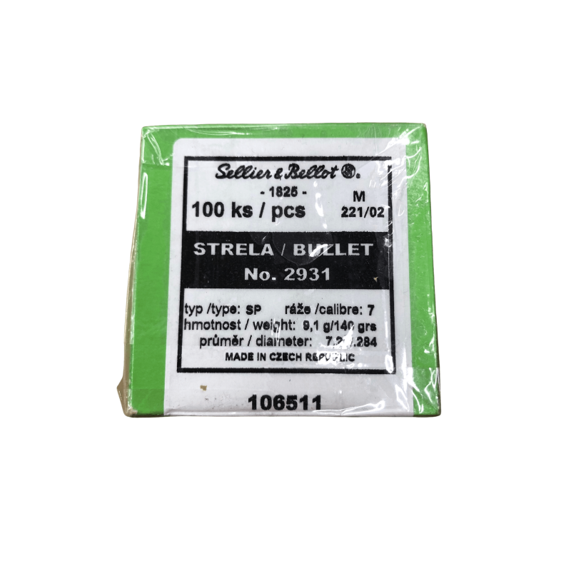 Ogives SELLIER & BELLOT - Cal: 7mm (.284")  SP - 140grs - 2931