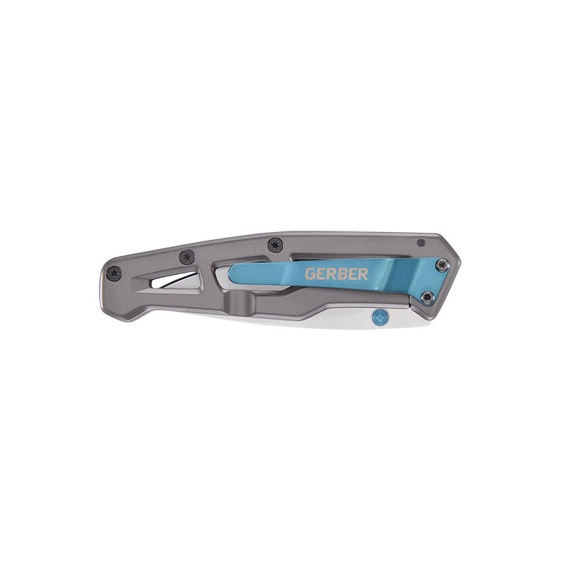 Couteau pliant Gerber Paralite Silver/Blue Lame 79mm Acier Clip