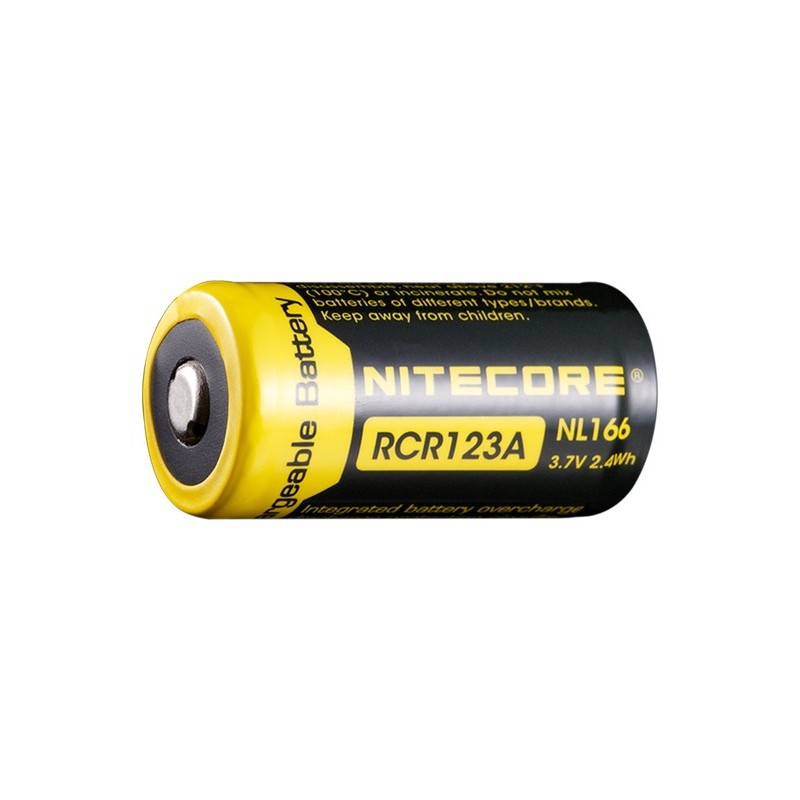 Batterie rechargeable Nitecore RCR123A 650mAh 3.7V 2,4Wh