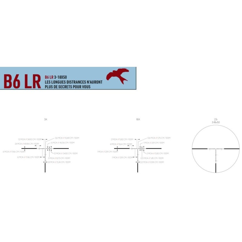 Lunette KITE B6 LR 3-18x50 4Ai - Optique de tir longue distance
