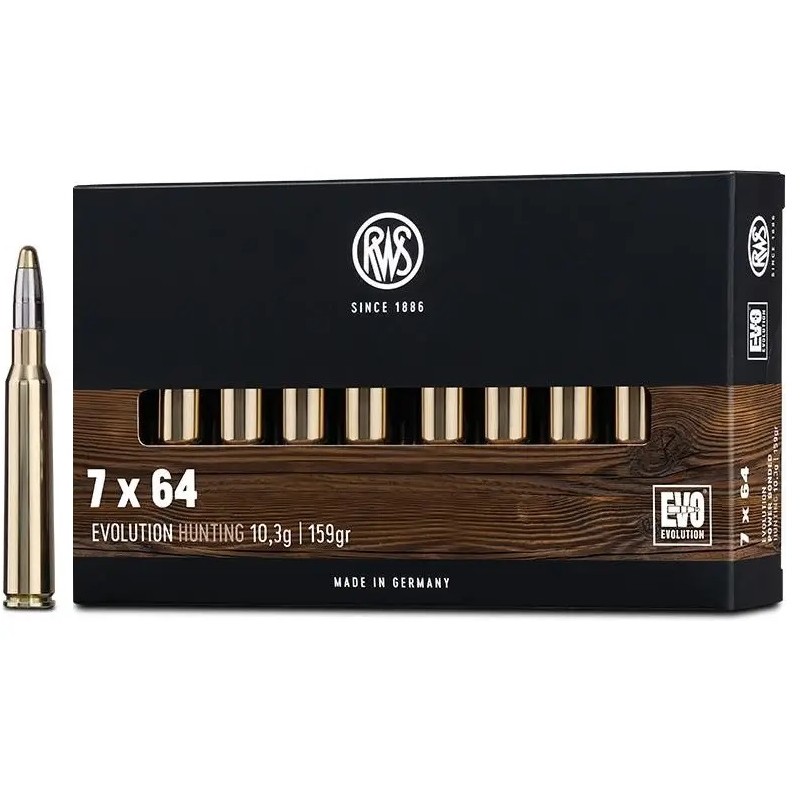 Cartouches RWS  7x64 EVOLUTION POWER BONDED  10,3g / 159gr
