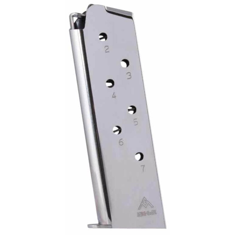 Chargeur Mec-Gar 1911 .45 ACP 7 Coups Nickelé MGCG4507N