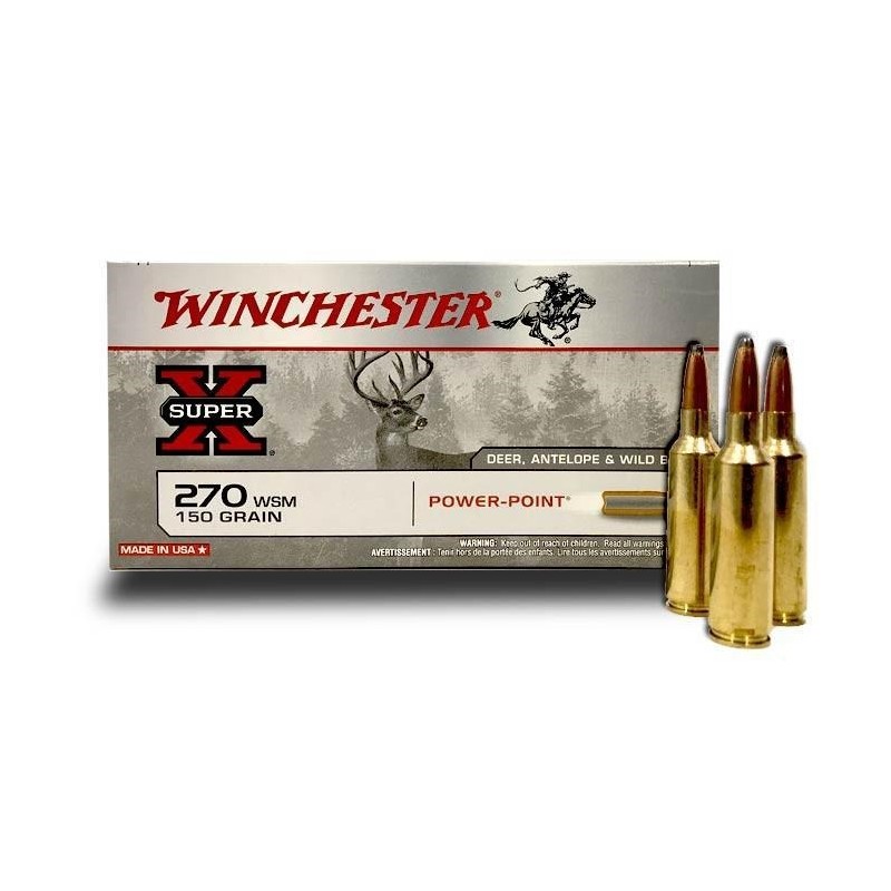 WINCHESTER 270 WSM POWERPOINT 150grs - boite de 20 unités