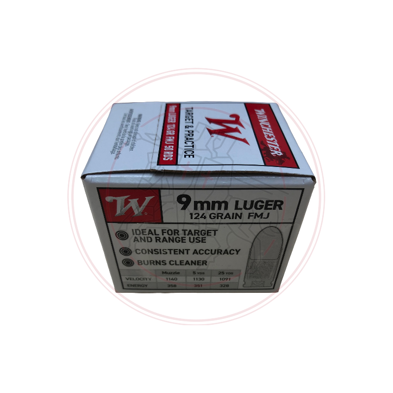 CARTOUCHES WINCHESTER TARGET & PRACTICE FMJ CAL: 9mm luger 9x19mm