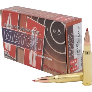Cartouches HORNADY ELD-MATCH SUPERFORMANCE MATCH Calibre 308 WIN 168GR
