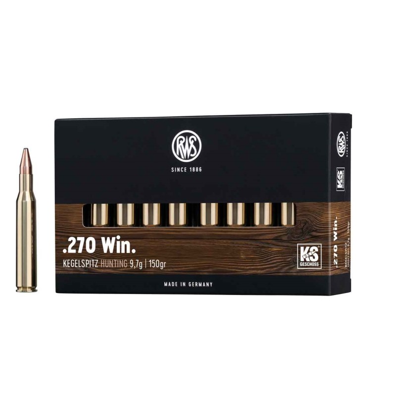Cartouches RWS 270 Win KEGELSPITZ HUNTING 9.7g / 150gr