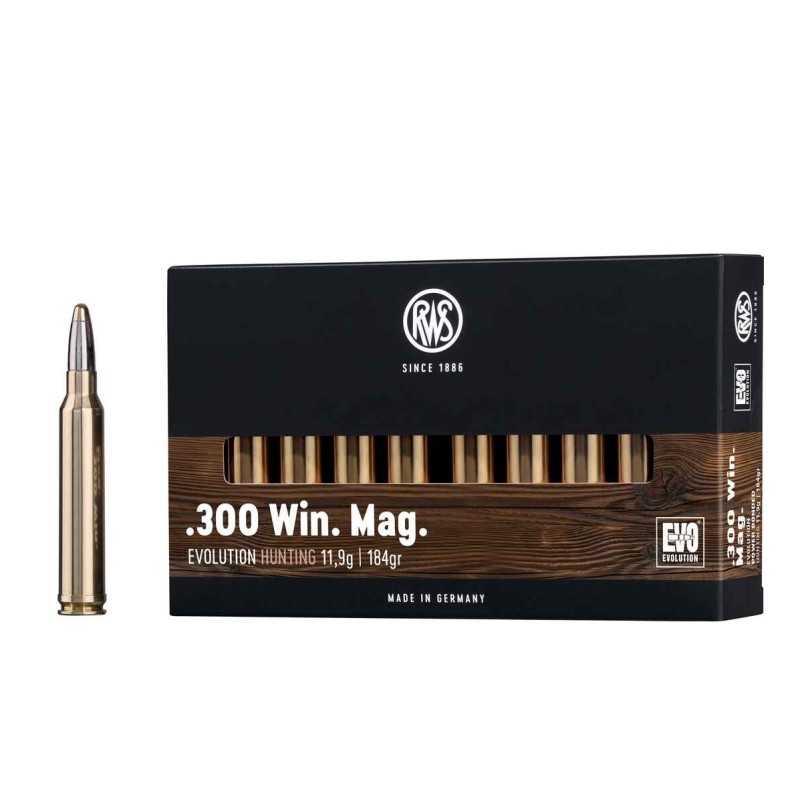 Cartouches RWS  300Win EVOLUTION POWER BONDED 11.9g / 184gr
