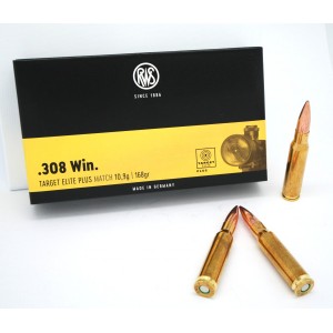 Cartouches RWS .308 TARGET ELITE PLUS MATCH 10,9g / 168gr