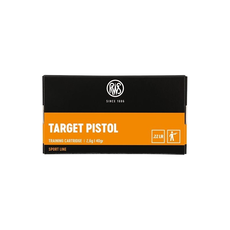 Cartouches RWS TARGET PISTOL -Calibre 22LR - 40 Gr - Boite de 50 unité