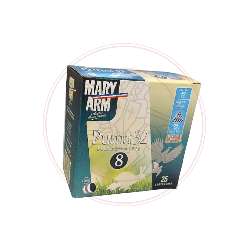 Cartouches MARY ARM PUMA 32 - Cal 12/67 32gr N°8 BG X25