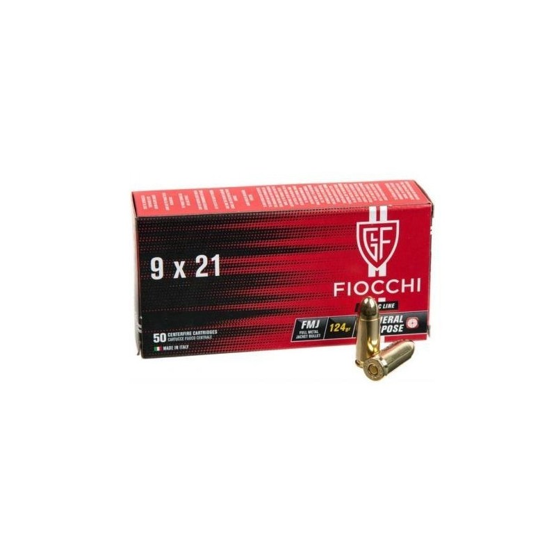 Munitions FIOCCHI 9X21 FMJ 124gr