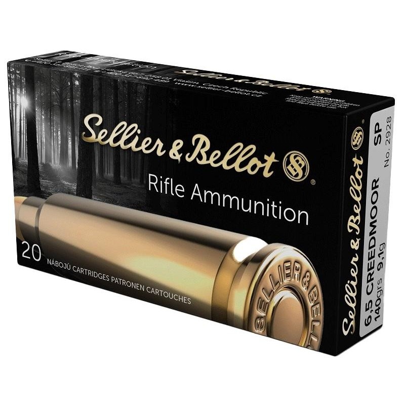 Cartouches Sellier & Bellot 6.5 Creedmoor SP 140gr Boîte de 20