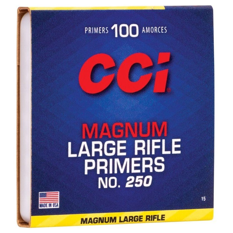 AMORCES CCI - LARGE RIFLE MAGNUM - CCI 250 - Boite de 100 unités