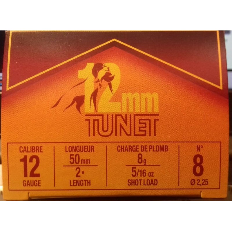 Cartouches TUNET 12 mm Petit Gibier n°8