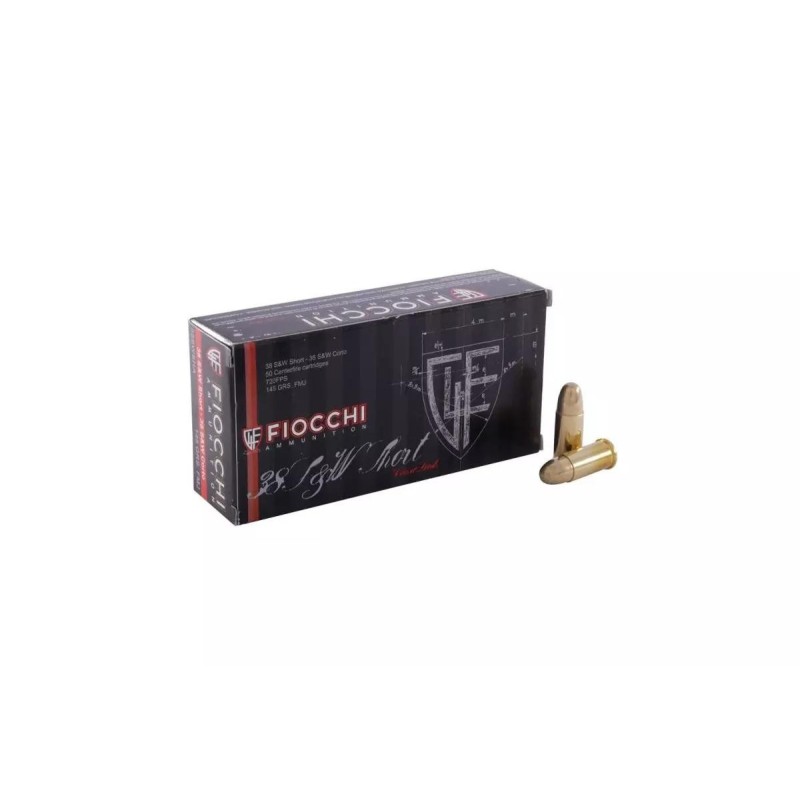 Cartouches Fiocchi .38 S&W Short 145gr FMJ - Boite de 50