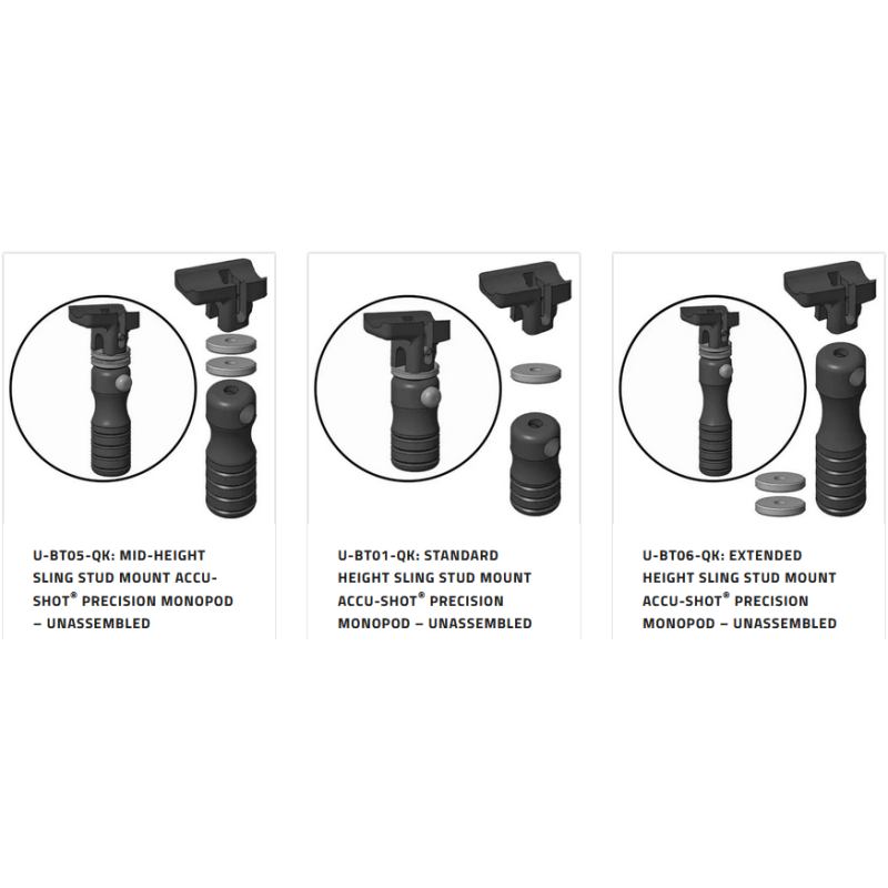 Monopod Accu-Shot BT01-QK Sling Stud Hauteur Standard