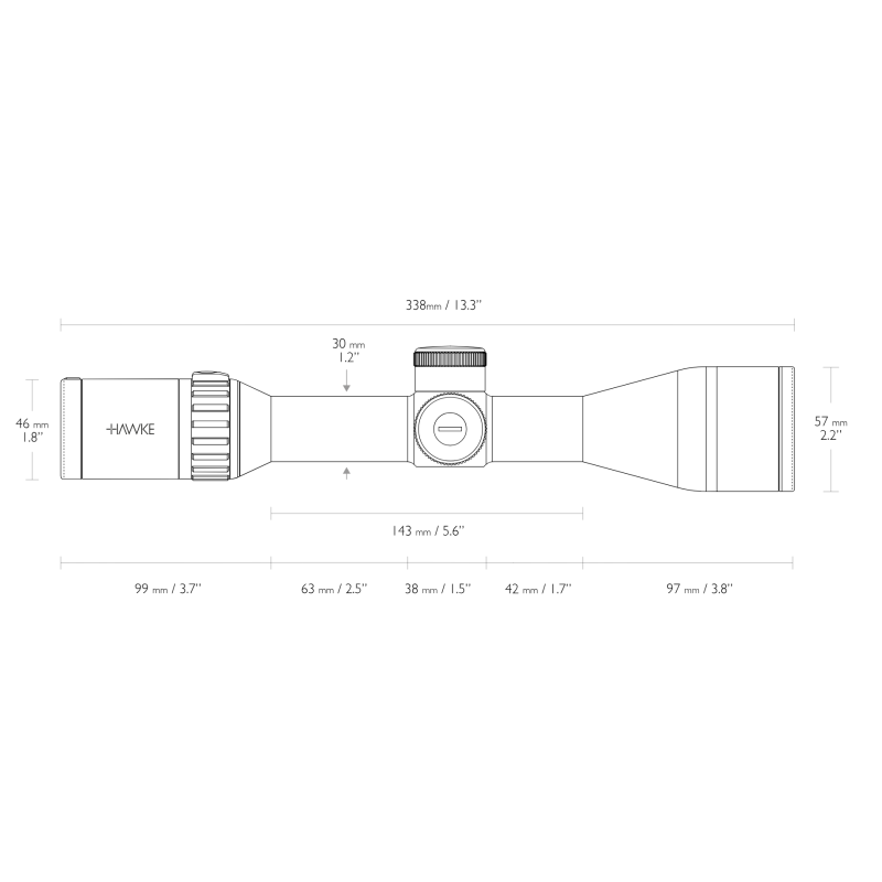 LUNETTE HAWKE ENDURANCE 30 WA FD - 3-18X50 SF - Ret: LR2 FD