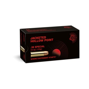 Cartouches GECO Calibre 38 SPECIAL Jacketed Hollow Point 158grs /10.2g