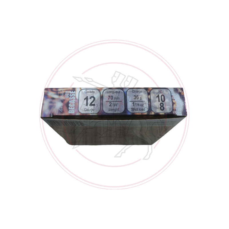 Cartouches TUNET TP DUO BECASSE plombs n°10 et 8 - Cal. 12/70 - Bourre
