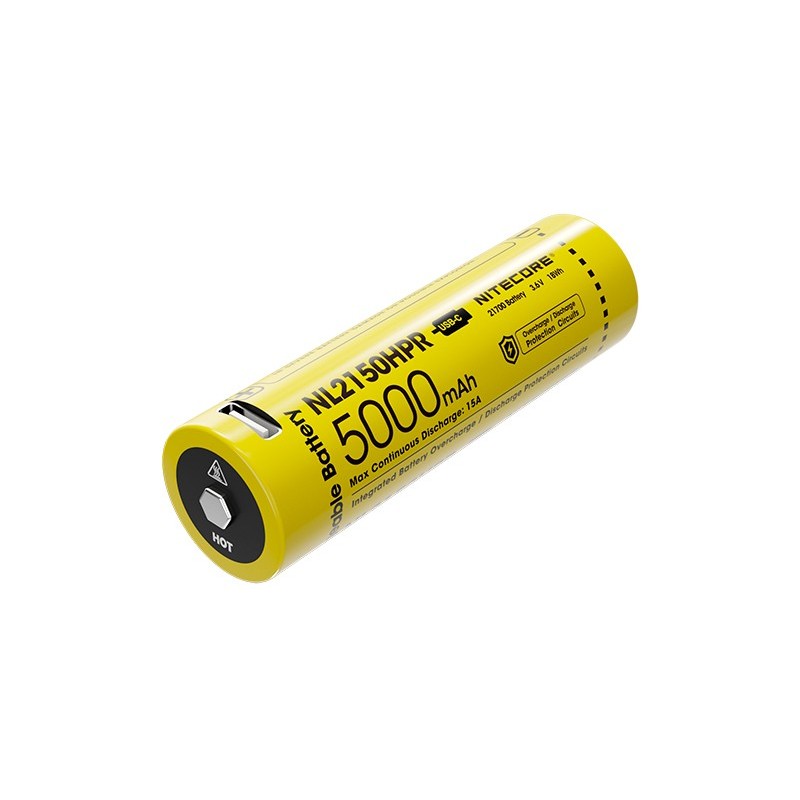 Batterie Li-ion 21700 - 2150HPR- 5000mAH - Nitecore - Rechargeable USB