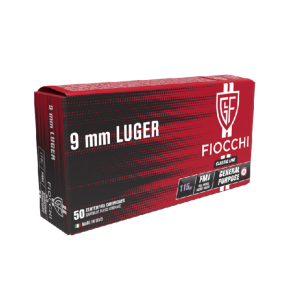 Cartouches FIOCCHI Calibre 9mm 115grs FMJ - Boite de 50 unités