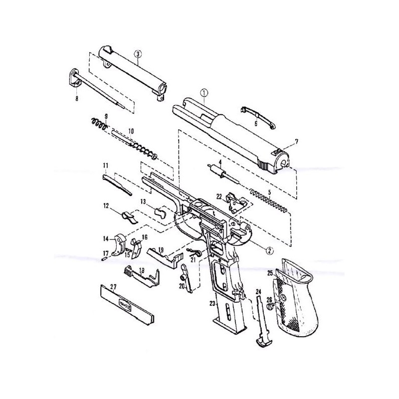 PIÈCE MAUSER MOD. 1910-34  - PLAQUE LATERALE