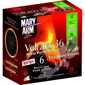 Cartouches MARY ARM VOLCANO 36 - Cal 12/70 36gr N°6 BJ boite de 25