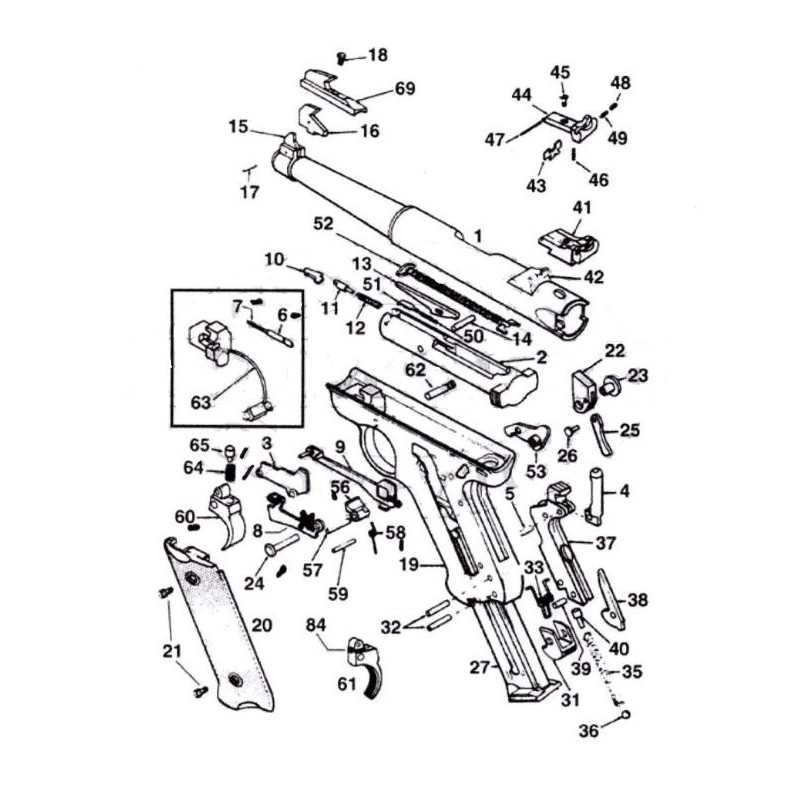 PIÈCE RUGER MARK II Target - VERROU DE CHARGEUR