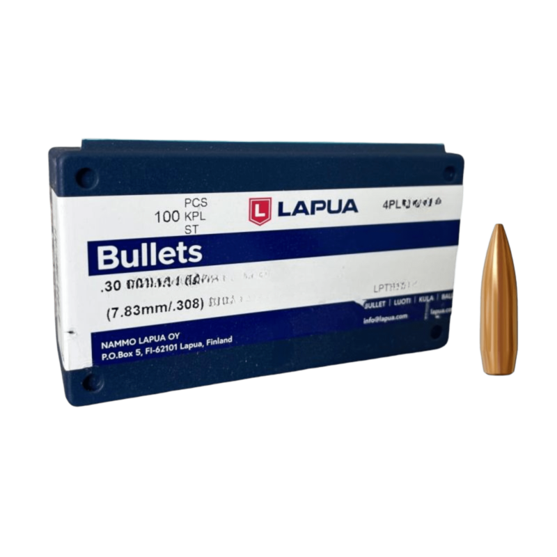 Ogives LAPUA FMJBT D46 - Cal: .30 (.308")  - 185GR (12,0gr) - Par boit