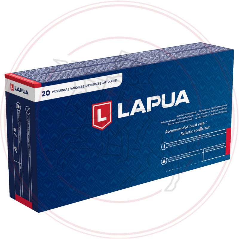 Cartouches LAPUA FMJBT S569 - Cal: 222 remington - 55Gr (3.6g) - x20
