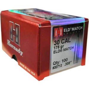 Ogives HORNADY 30 .308 178gr ELD MATCH 30713