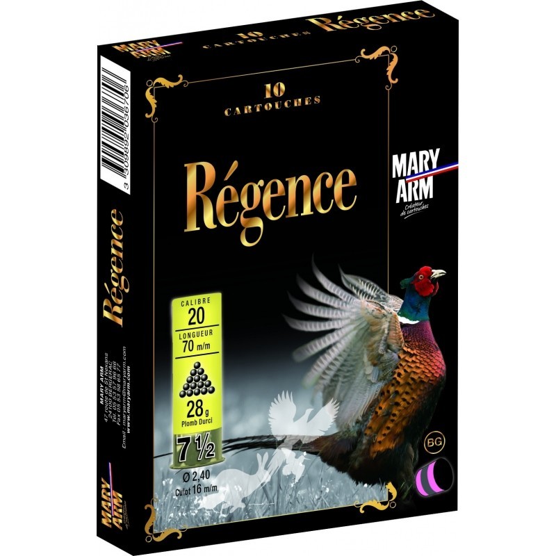 Cartouches MARY ARM REGENCE - Cal:20/70 - 28gr - N°4 - BG - X10